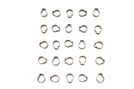 Oetiker oil hose clamp, 7/16 inch diameter, secure metal clamp for automotive oil hoses, shown in close-up image.