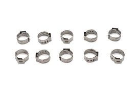 Oetiker oil tank hose clamp, adjustable metal clamp for securing hoses in automotive or industrial oil tanks.