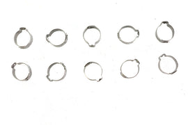 Oetiker oil tank hose clamp in silver, designed for secure sealing in automotive or industrial applications.