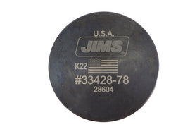 Jims transmission mainshaft bearing press tool, model 16-0105a, showing precision metal construction for automotive repair.