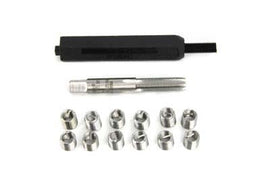 Helicoil engine thread repair kit for Pan D rings, includes tools and inserts for fixing damaged engine threads.