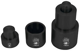 Jims Swingarm Bearing Installer Tool for chassis, showing metal tool with handle and mounting components on a workbench.