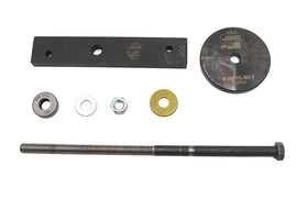 Jims transmission main drive gear remover tool, part number 16-2130b, showing a metal tool for gear extraction in a workshop setting.