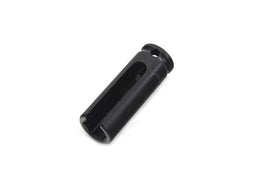 Jims O2 sensor wrench tool for exhaust systems, shown in use on vehicle exhaust pipe, durable metal construction, versatile fitting.
