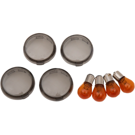 SMOKED LENS KIT C/W AMBER BULBS -BULLET STYLE HARLEY DAVIDSON - The Speed Shop Canada