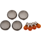 SMOKED LENS KIT C/W AMBER BULBS -BULLET STYLE HARLEY DAVIDSON - The Speed Shop Canada