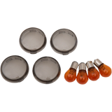 SMOKED LENS KIT C/W AMBER BULBS -BULLET STYLE HARLEY DAVIDSON