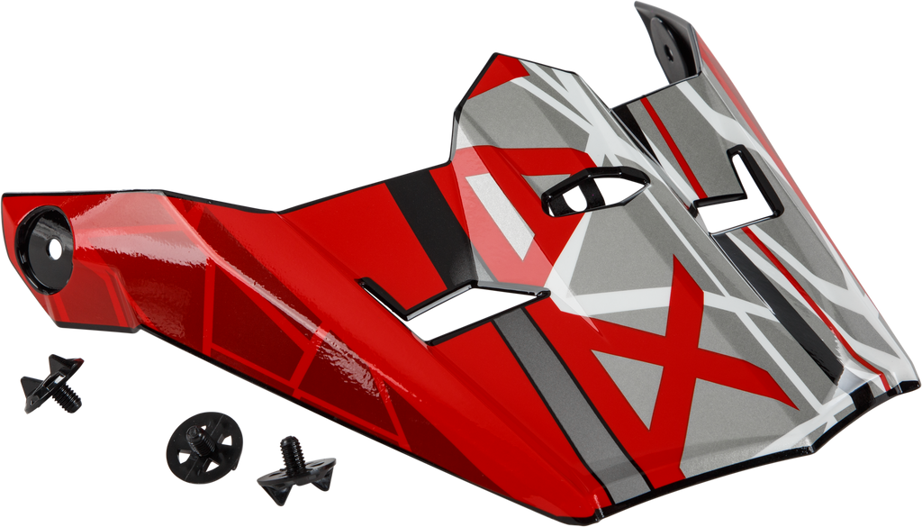 Visor W/Screws Mega Mx 46y Black/Red/White Ys Yl