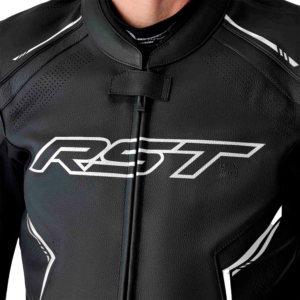 S1 D3o Leather Jacket Blk/Whi Lg