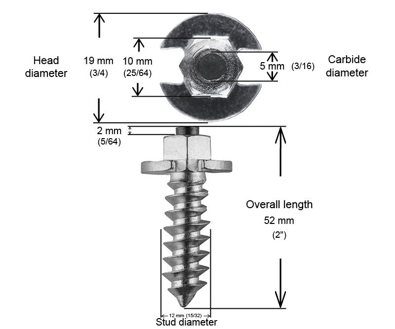 2" 50mm Shoulder Studs Qty 1000