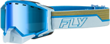 Fly Racing Zone Elite Sn Goggle Bl/Lt Gry W/Dark Blue Mir/Plrzd Amb Lens 37-4112