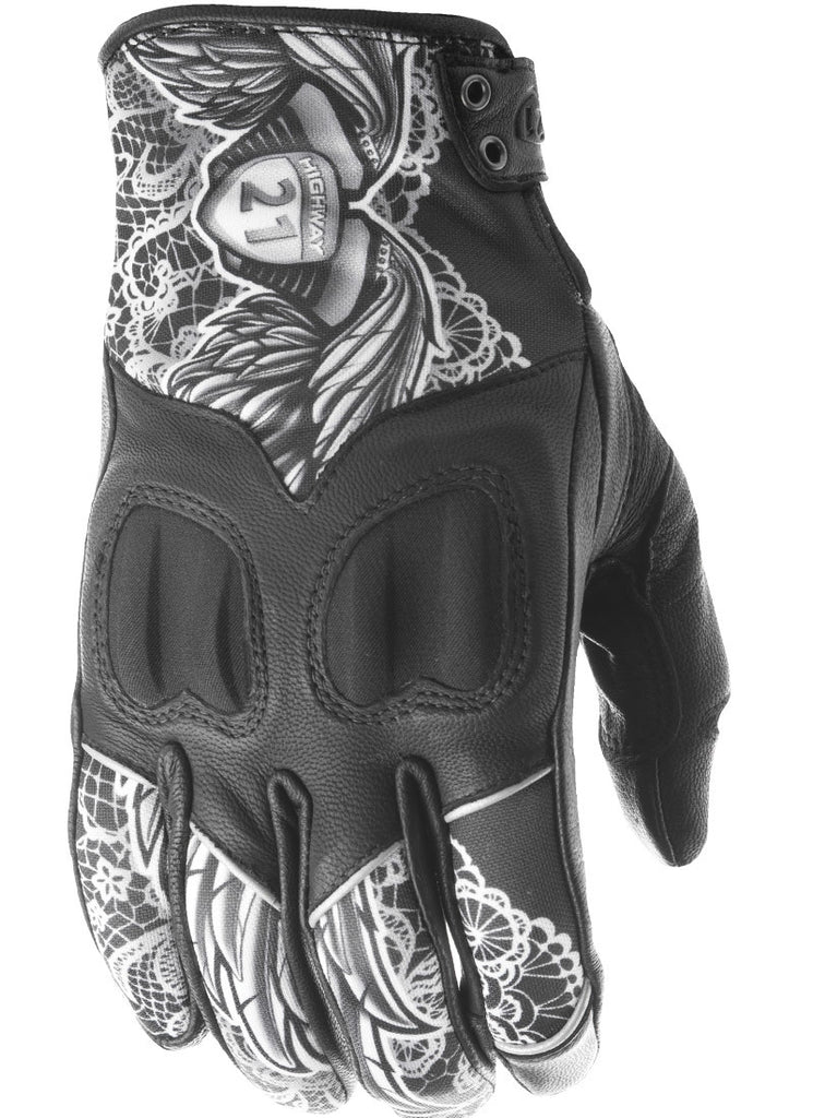 Women's Vixen Gloves Black/White Lace 2x