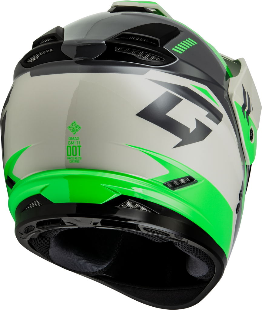 Gm 11s Ronin Snow Helmet W/ Elec Shield Green/Grey Sm