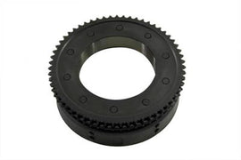 York side valve clutch drum without starter gear, showing detailed metal surface and mounting points for engine assembly.