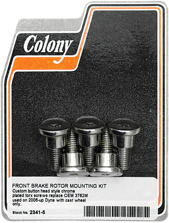 Chrome Front Brake Disc Bolt Set