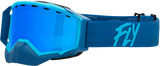 Fly Racing Zone Snow Goggle Blu/Light Blu W/ Sky Blue Mirror/Blue Lens 37-50272