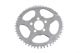 Chrome 51-tooth rear sprocket for drive line, by York, with detailed teeth and polished finish, designed for bicycle or motorcycle use.