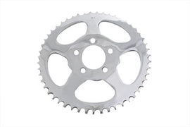 Chrome 51-tooth rear sprocket for drive line from York, showing detailed teeth and polished chrome finish.
