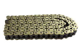 Gold plated 120 x 530 drive line O-ring chain by York, featuring durable metal links for mechanical use.