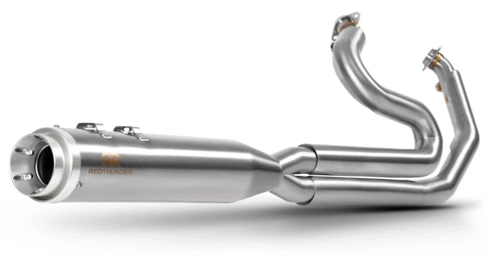 RED THUNDER EXHAUST SHORTY 2:1 RACE STYLE HARLEY DAVIDSON BAGGERS - The Speed Shop Canada