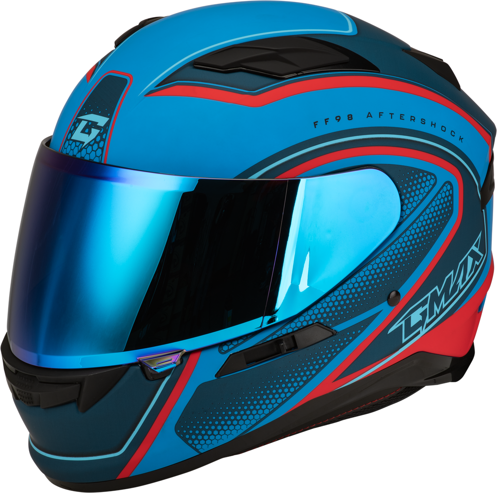 Ff 98 Aftershock Helmet Matte Blue/Red Xl