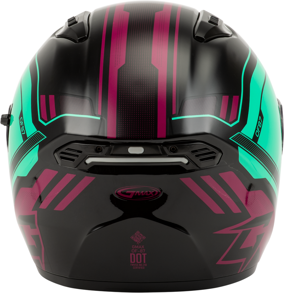 Of 87 Duke Helmet W/Led Light Blk/Aqua/Coral Lg