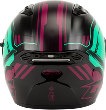 Load image into Gallery viewer, Of 87 Duke Helmet W/Led Light Blk/Aqua/Coral Lg