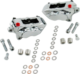 Hawg Halters Inc 4 Pist Front Dual Caliper Kit Chrome 00-Up W/ 11.5