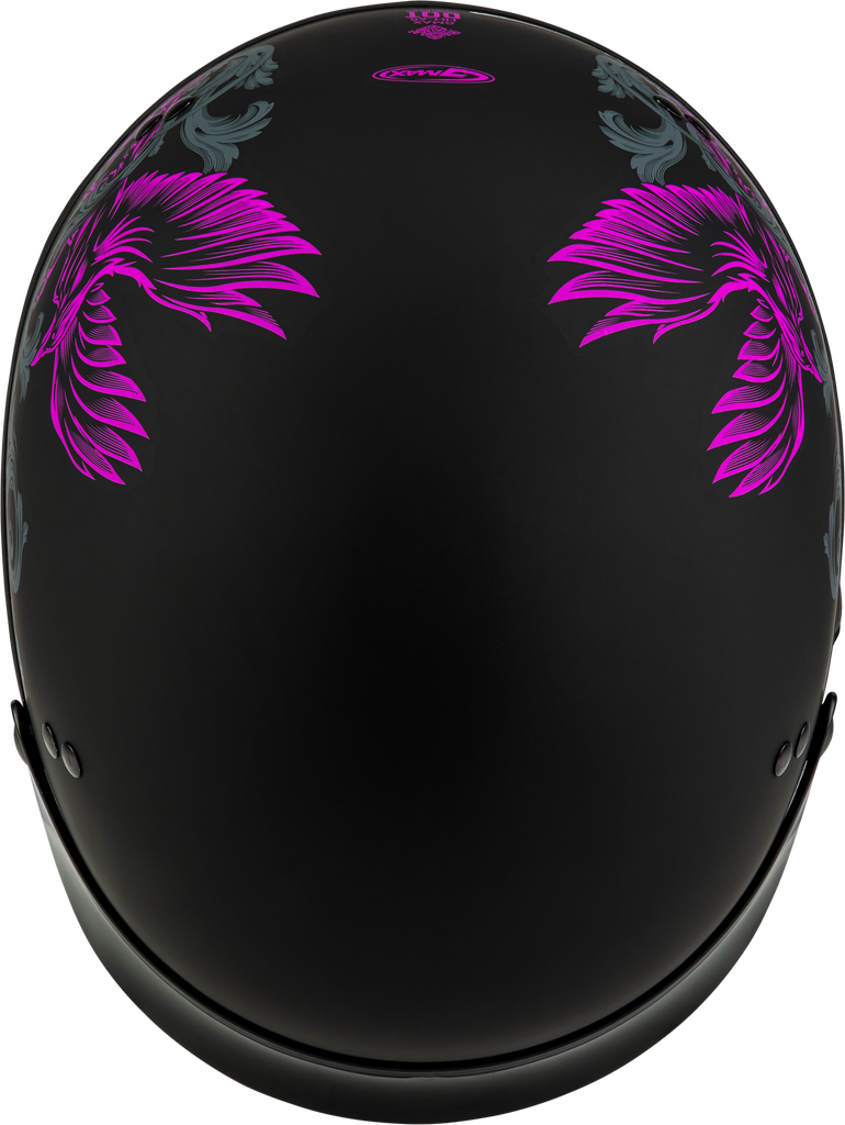 Hh 65 Corvus Helmet W/Peak Matte Black/Purple/Grey Md