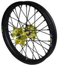 Load image into Gallery viewer, Wheel Rear 2.15x18 Yellow Hub Blk Rim/Blk Spoke/Blk Nipple