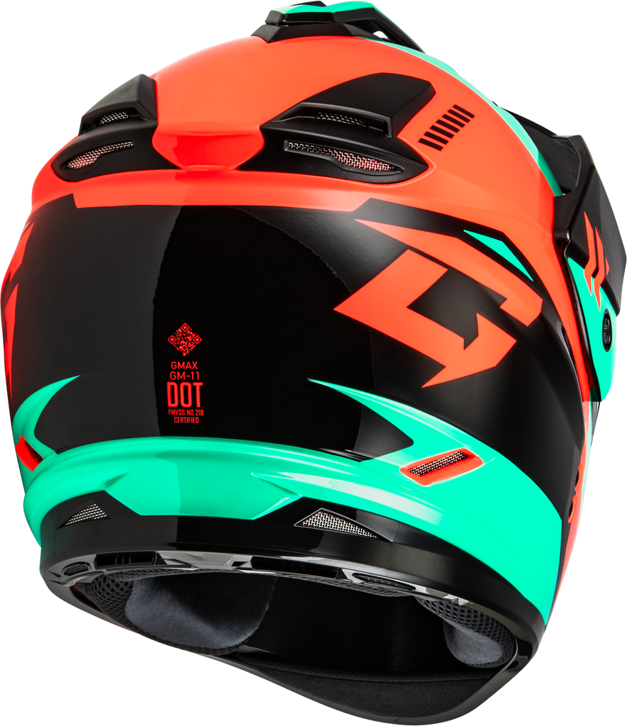 Gm 11s Ronin Snow Helmet Black/Aqua/Coral Md