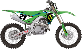 D-COR Complete Kit 25 Mek KX 450 graphic decals in white background, designed for motocross bike customization.