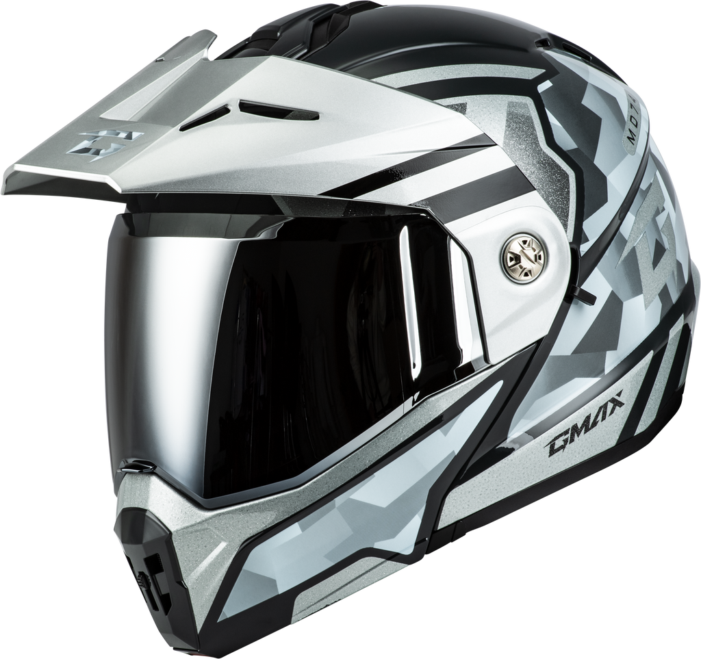 Md 74 Striker Modular Helmet W Slvr Shield Slvr/Blu Mtlc Xl
