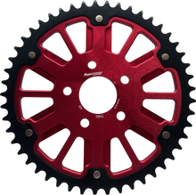 Load image into Gallery viewer, Stealth 49t Rear Sprocket Red Alum Car  Blk Steel Teeth