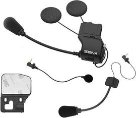 SENA 50s Universal Clamp Kit with Sound by Harman Kardon for audio and communication devices, mounted on a vehicle or equipment.
