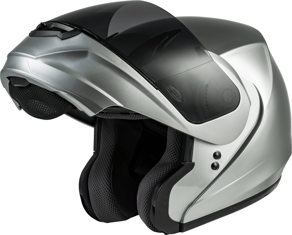 Md 04 Modular Helmet Metallic Silver 3x