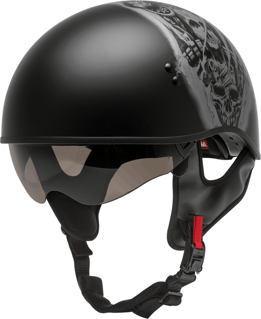 Hh 65 Half Helmet Tormentor Naked Matte Black/Silver Sm