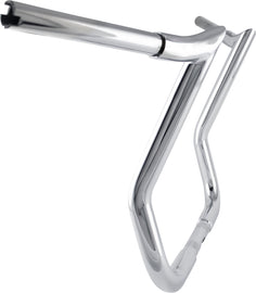 Chrome Baggernation 16-inch Monkey Bagger Bars handlebar for Harley FLH/Flt, with a sleek, curved design for custom motorcycle styling.