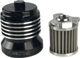 PC Racing Flo Reusuable Oil Filter Black/Polished Fins 56-7104BP