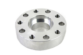 Polished 7/8 inch pulley spacer for drive line by York, showing the shiny metallic finish and precise dimensions.