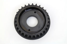 York 28-tooth front drive line pulley, used for industrial machinery, shown in the image with a metallic finish and precise teeth.