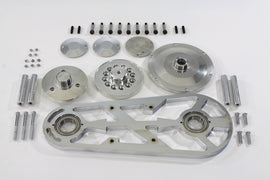 Chrome Belt Drive Outboard Support Kit for Drive Line by York, includes hardware, designed for boat outboard motor support.