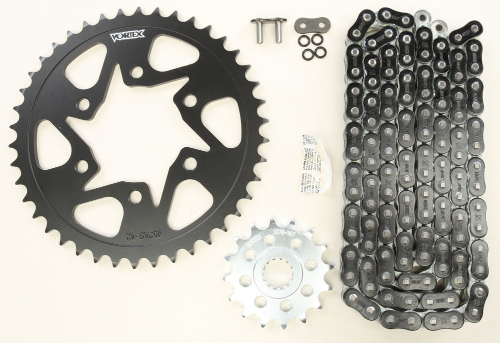 Sprocket/Chain Kit Stl/Stl 16/42t Sil Rx3 520 108l Blk