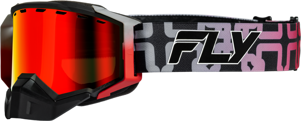 Zone Snow Red/Black W/Red Mirror/Amber Lens