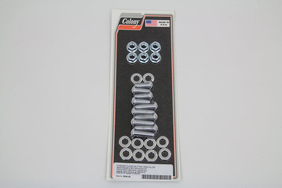 Rear Fender Strut Bolt Kit Chrome