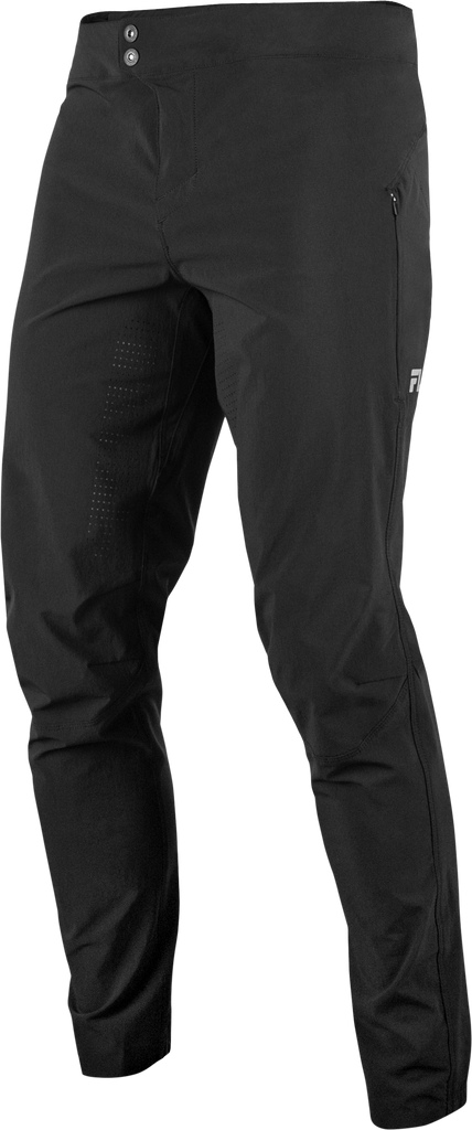 Black FLY MTB Enduro Pants in size 40 with durable fabric and athletic fit, designed for mountain biking comfort and performance.