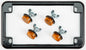 License Plate Frame W/4 Amber Reflectors Black