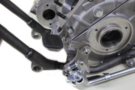 AEE Jockey Clutch Pedal Kit in stainless steel for forward control motorcycle assembly, featuring textured surface and mounting hardware.