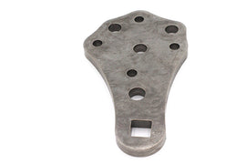 AEE zinc foot shift pedal plate for forward control motorcycle, durable metal construction, mounted on motorcycle footpeg assembly.
