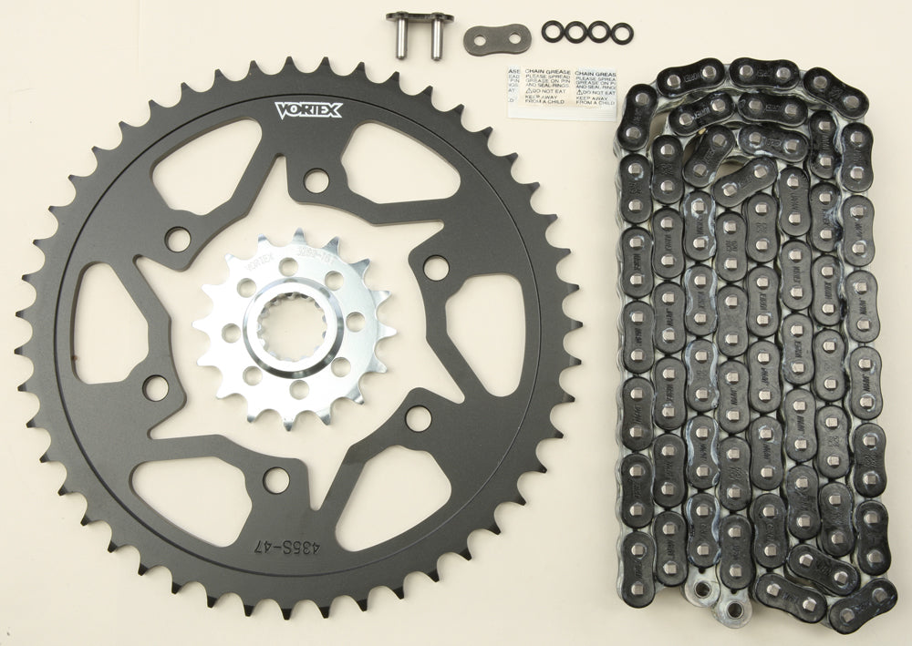Sprocket/Chain Kit Stl/Stl 16/47t Sil Rx3 520 116l Blk